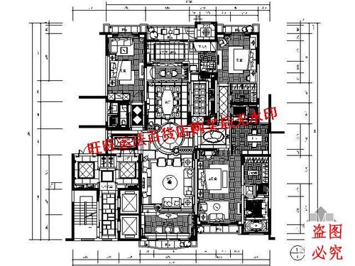 经典样板房平面施工cad图纸室内设计装修dwg其它配件