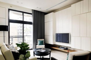 60平米温馨舒适66平米简约风格装修客厅电视背景墙设计效果图